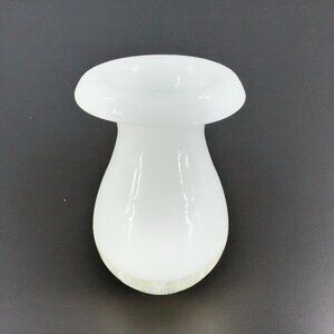 Vintage Hand Blown Bud Vase Mushroom Shaped Top Clear Bottom‎ Glass Vase Decor